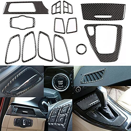 14pcs Carbon Fiber Interior Cover Trim Fit for BMW 3 Series E90 E92 2005-12