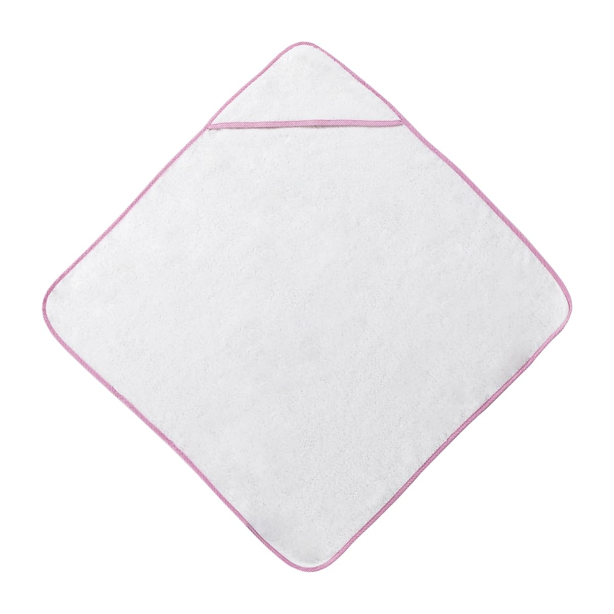Hooded 100 Percent Cotton Terry Baby Towel with Trim - Pink