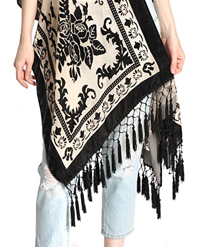 Image of MJ SERECA Women's Casual Long Velvet Kimono