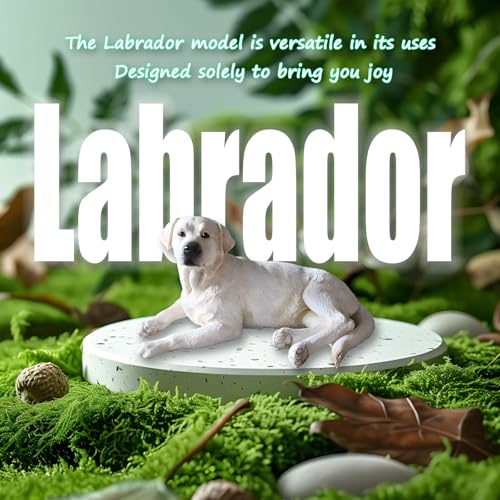 Estatua Labrador de Resina Blanca miniatura 5