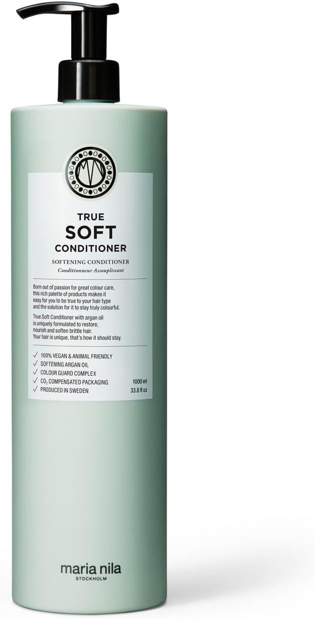 Maria Nila True Soft, Moisturizing Conditioner For Dry Brittle Hair, Argan Oil Remoisturises & Reduces Frizz, 100% Vegan & Sulfate/Paraben free