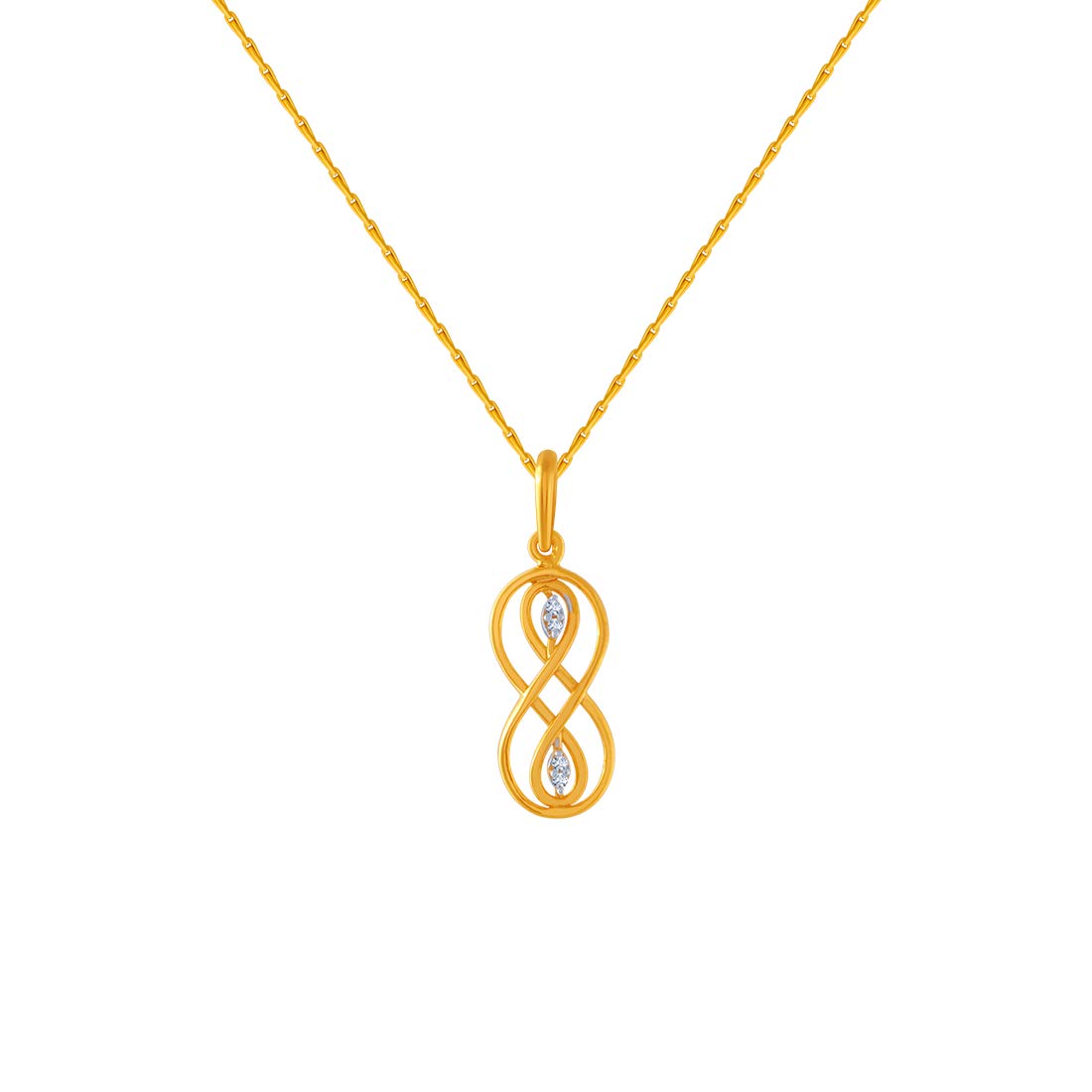 p.c. chandra jewellers 14k (585) Yellow Gold and American Diamond Pendant for Women-picture-40