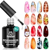 Beetles Blooming Gel 15ml Clear Uv Led Blossom Fall Halloween Nails Gel Polish for Spreading Effect Marble Natural Stone Watercolor Floral Print Soak off Diy Nail Art Design Manicure Gift for Women