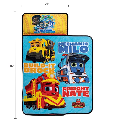image for Baby Boom Mighty Express Trains Toddler Nap Mat Set – Includes Pillo