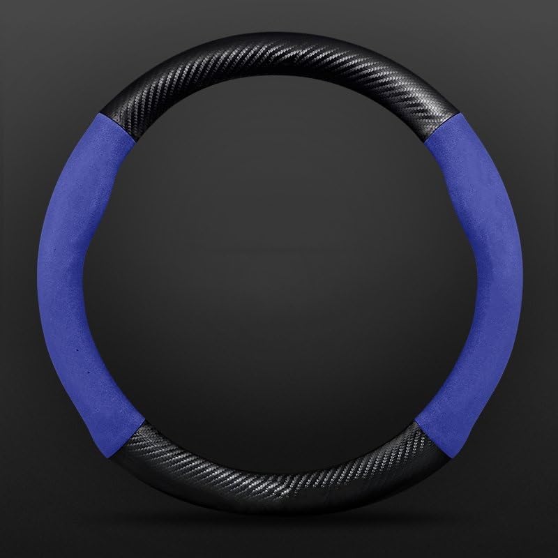 Couvre Volant Housse Volant Voiture en Fiber Carbone, en Cuir, pour Mazda série CX5 6 CX3 CX9 2 3 CX7 CX8 5 BM GJ BL, Accessoires de Voiture Housse Volant Voiture (Couleur : Blue 2)
