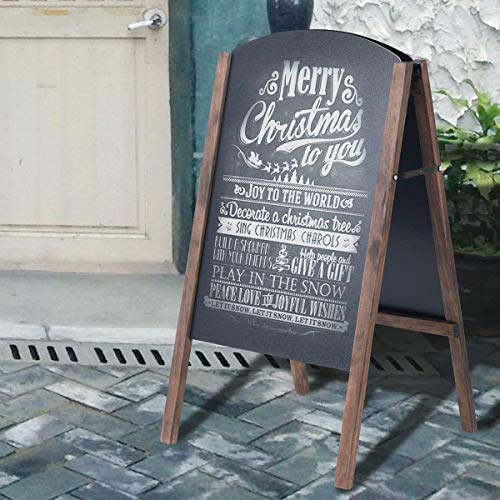 COSTWAY Chalkboard A-Board, Double Sided Replaceable Blackboard, with 4 Writing Board Frame Pavement Sign | Freestanding Advertising Board for Café, Shop, Pub, Outdoor and Indoor (41 x 45 x 80 cm)