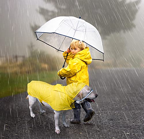 PETCUTE Dog Raincoat Large Pet Waterproof Coat Rain Jacket for Dogs with Hood,Ultra-Light Dog Hooded Raincoat Jacket for Dogs,Adjustable Dog Raincoat Jacket with Reflective Strip,Collar & Harness Hole - Image 2