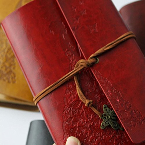 Weite 5 cores retrô Kraft tiras de papel longa saia borboleta menina capa caderno, diário portátil b