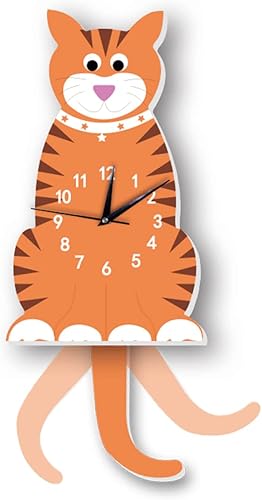 Reloj de pared de dibujos animados para niños, silencioso, colgante con péndulo para habitaciones de niños, decoración perfecta para habitación y