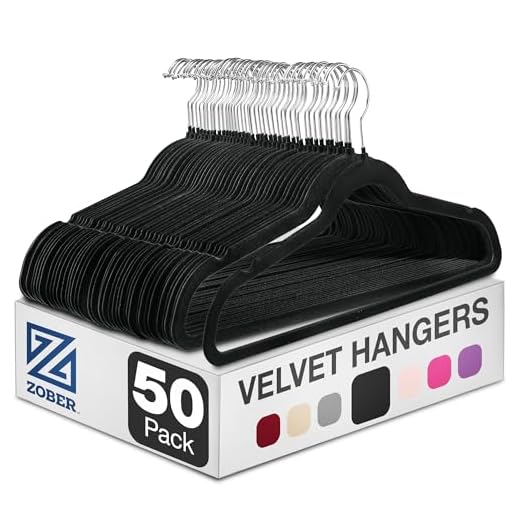 Zober Non-Slip Velvet Hangers - Suit Hangers (50-pack) Ultra Thin Space Saving 360 Degree Swivel Hook Strong and Durable Clothes Hangers Hold Up-To 10 Lbs, for Coats, Jackets, Pants, & Dress Clothes