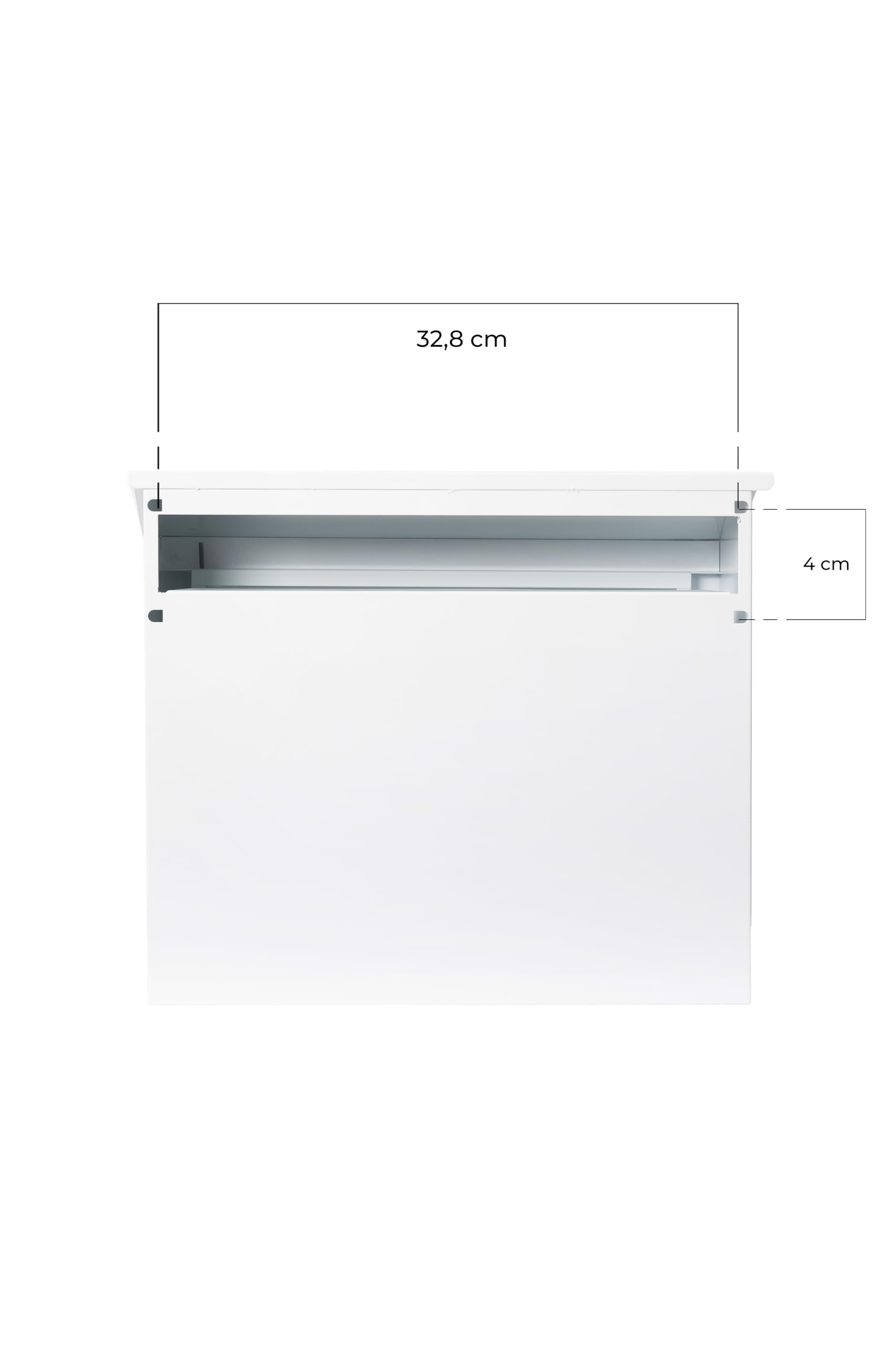 ARREGUI V4061 Buzón Recogecartas Maxi de Aluminio para Puertas o Verjas en el Interior, Boca Recogecartas de 33x4 cm, Tamaño M (Correo DIN A4 y Revista), Anticorrosivo, Blanco