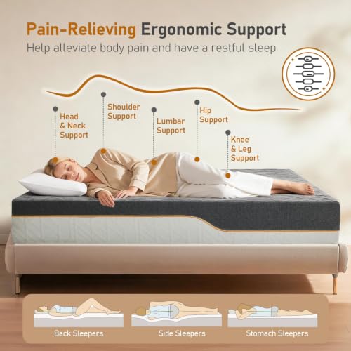Image of RV Mattress Short King 10-Inch: Firm & Medium Firm Dual Sides Flippable | Two Firmness Memory Foam, Back Pain Relief, Cool Gel Washable Cover, CertiPUR-US Oeko-Tex Certified, Mattress in a Box 75x72