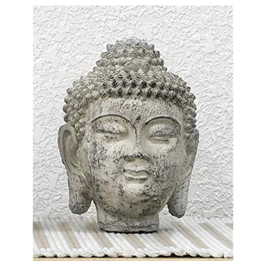 DVELAS Ornamento de Buda, Arenisca Estatua decoración Buddha decoración Resina Buda Estatua estatuillas China Buda Estatua jardín Gran Buda Cabeza (Color : B)