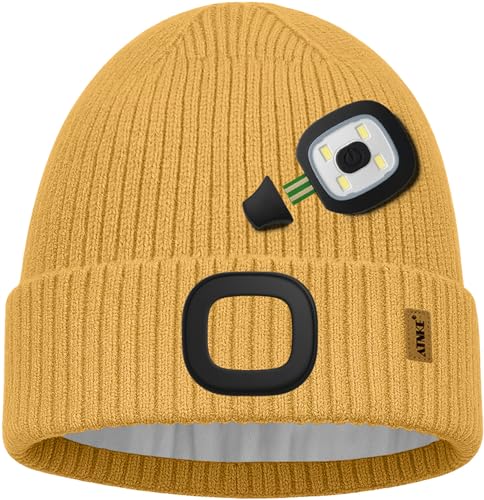 ATNKE Kids LED Lighted Lined Fleece Beanie Cap, USB Rechargeable 4 LED Run Headlamp Bright Hat Gifts for Boys and Girls3