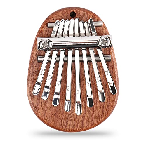JISONCASE 8 Key Mini Kalimba Thumb Piano Portable Thumb Piano Kalimba Finger Thumb Piano,Clear Solid Wood 8 Keys Finger Piano,Gifts for Kids and Adults Beginners