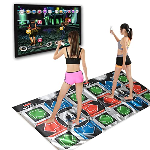 Suanlatds SXM211216043US Double Dance Mat For Kids And Adults, Wired Foldable Non-Slip Tv Computer Dual-Use Dance Mats With 2 Remote Controller, Double User Dancer Step Pads Sense Game Mat cover
