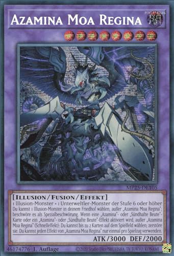 Azamina Moa Regina MP25-DE105 Secret Rare Deutsch Boosterfrisch 1. Auflage - 2025 Mega-Pack Tin - mit ReCollectibles-Versandschutz - für Yu-Gi-Oh!