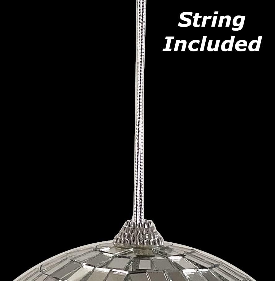 Miniatura 5 de CalCastle Craft Bola de luz de discoteca con anillo para colgarcuerda, varios tamaños de 5, 6, 8, 10, 12 pulgadas (bola de espejo de 4 pulgadas, 1