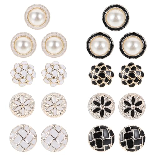 VILLCASE 20Pieces Women Shirt Brooch Buttons, Safety Cover Up Button Pin Sweater Shawl Clips Pearl No Sew Button Pins for Coat Dress Clothes Decoration
