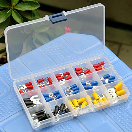 Davitu 15 Types Spade Crimp Wire Connector Assortment Kit, Fork Terminal.