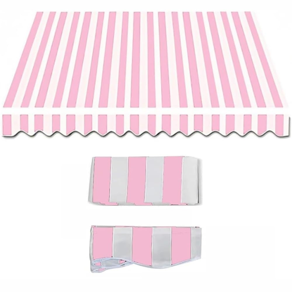 YHDMDQ Retractable Awning Replacement Canvas, Sun Shade Shelter Top Cover, 16x12ft/12x10ft/10x8ft/8x5ft Sunshade Canopy Cloth, Awning Replacement Polyester Fabric(Pink,2x1.5m/6.5x5ft)