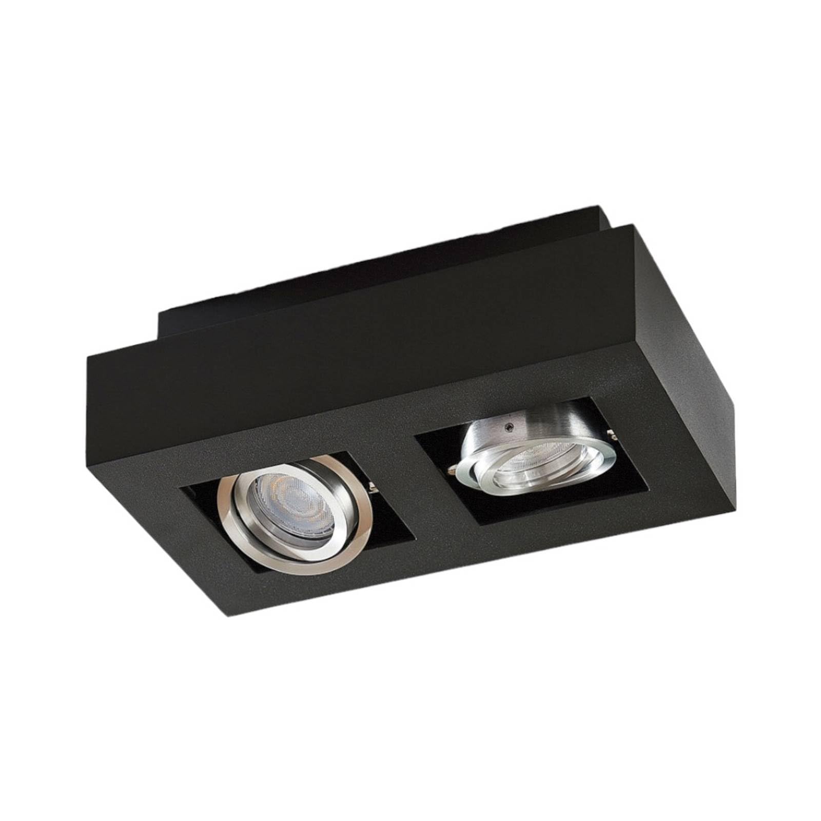 Arcchio Ceiling Light Vince dimmable (Modern) in Black Made of Aluminium for e.g. Hallway (2 Light Sources, GU10) from Ceiling lamp