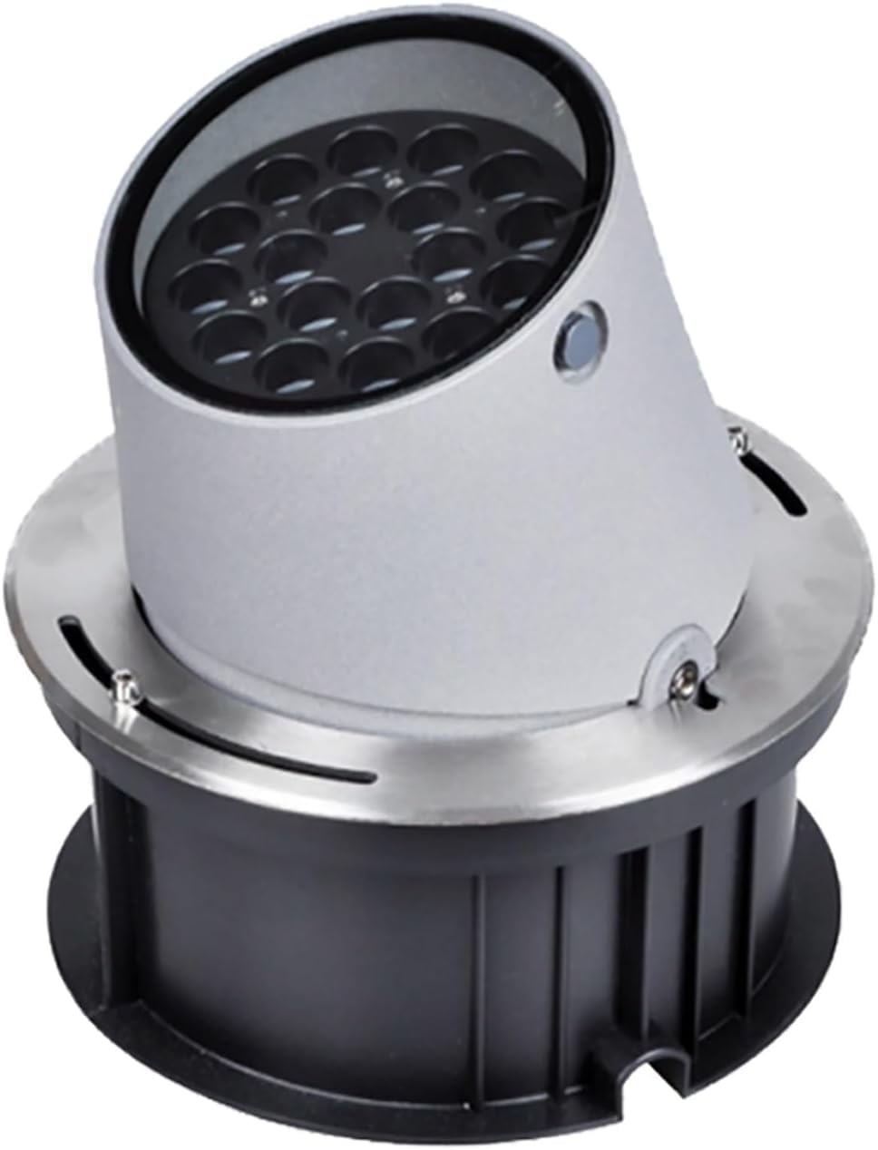 Zewnętrzne Oświetlenie Wkopane - Lampa Krajobrazowa LED, Reflektor LED Z Regulowanym Kątem AC 220 V, Wodoodporna Dekoracyjna Lampa Podłogowa Ogrodowa IP65, Częściowo Wpuszczony(White,18W)