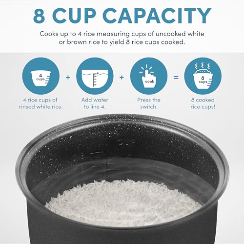 Image of AROMA 8-Cup (Cooked) / 2 Qt. Digital Rice & Grain Multicooker, Durable Nonstick Inner Pot, Oatmeal, Steam, White & Brown Rice, Keep Warm