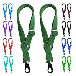 Majestic Ally Pack of 2 Horse Water Bucket Strap Hangers – Adjustable 18” to 30” length – for Indoor or Outdoor Use
