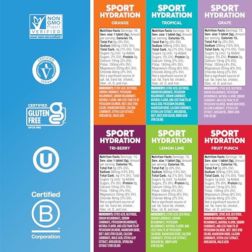 nuun sport electrolyte tablets with magnesium calcium potassium chloride amp sodium gluten free amp vegan mixed flavors 6 pack 60 servings total