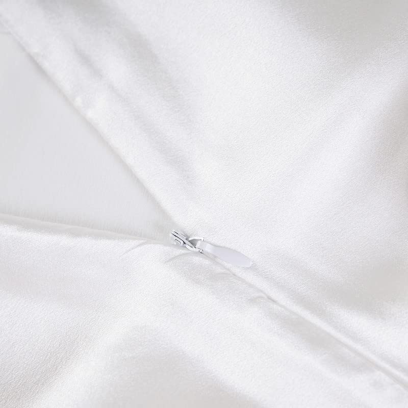 townssilk Both Side 100% 19mm Pure Mulberry Silk Pillowcase for Hair and Skin 40x70cm size Pillow Case Cushion Cover with Hidden Zipper 600 Thread Count Naturalwhite - Image 4