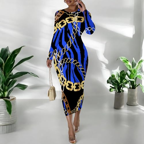 Fall Winter Dresses for Women Casual Long Sleeve Round Neck Sexy Bodycon Elegant Trendy Maxi Party Club Wedding Guest Dresses4