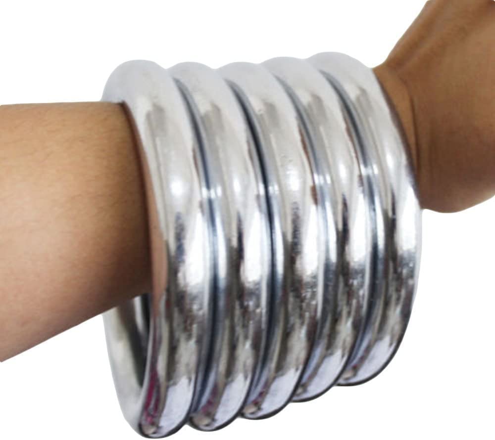 A Pair 2 Pcs Wing Chun Stainless Ring YeWen Sau Sticky Hand Strength Training Stainless Steel Ring Wing Tsun Siu Lum Ring Kung Fu (Silver White, 2.95'')