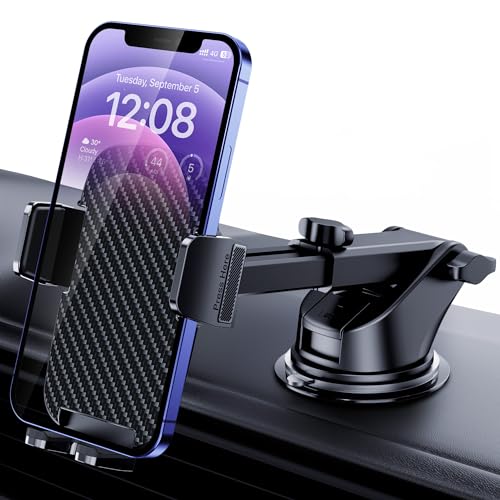 Qifutan Phone Holders for Your Car with Newest Military-Grade Suction Phone Stand for Car [Super Stable] Automobile Car Mount for iPhone Universal Car Dashboard Windshield Mount Fit iPhone Smartphones
