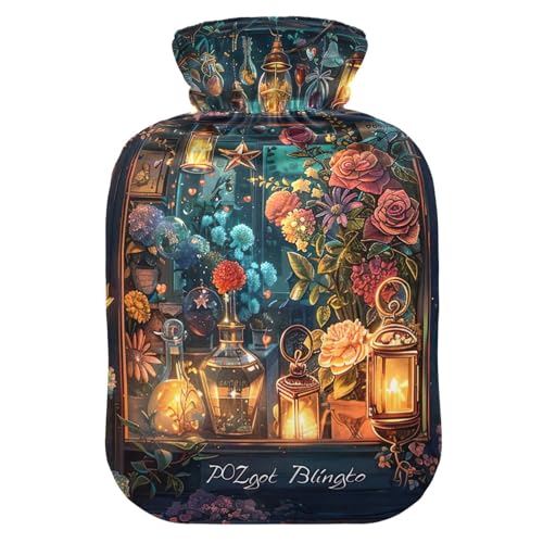 Shop Window Hot Water Bottles with Soft Cover Hand Feet Warmer Hot Water Bag for Menstrual Cramps, 1L