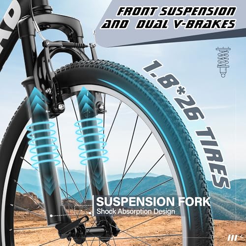 Brightpeak 7-Speed High Carbon Steel Bike
