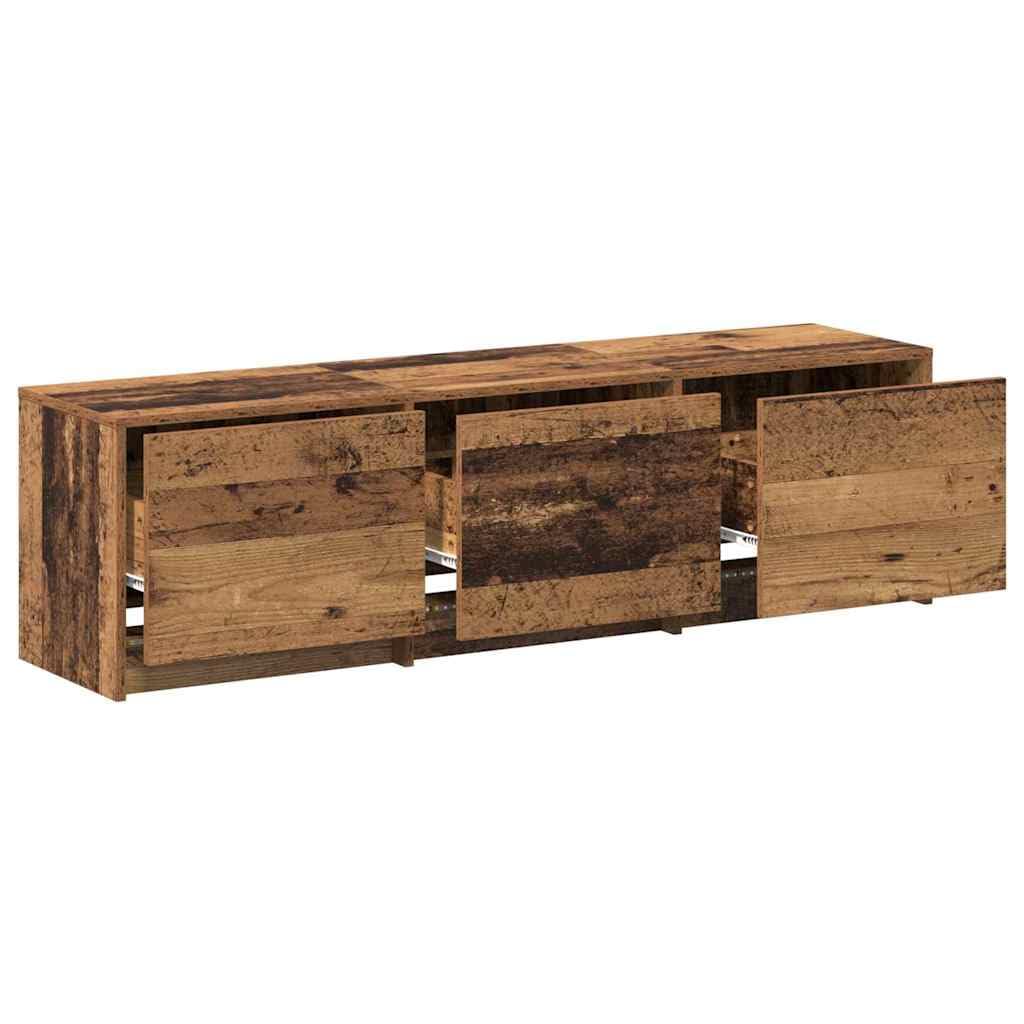 Madera resistente con luces LED ajustables cajón 140 x 34 x 40 cm Marrón