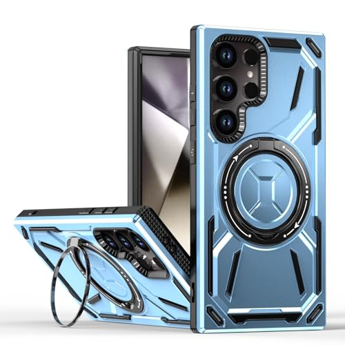 Funda magnética para Samsung Galaxy S26 militar antigolpes con anillo azul