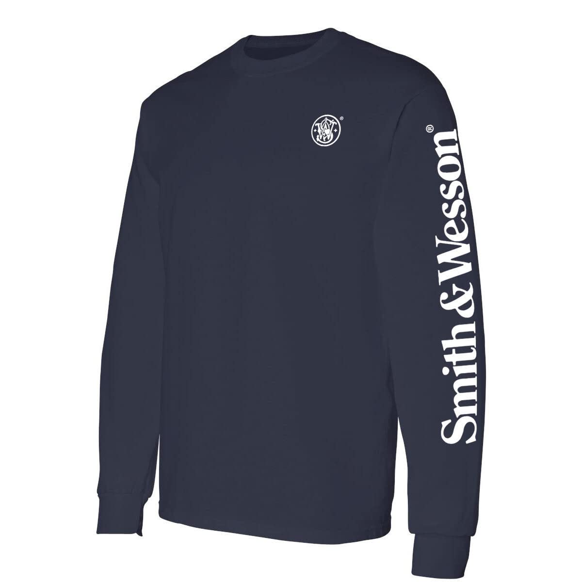 Smith & WessonSmith and Wesson Mens T-Shirt, Long Sleeve with Arm Logo, Officially Licensed S&W Clothing