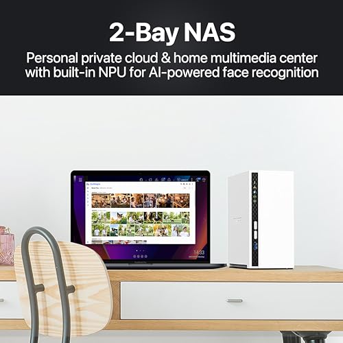 Image of QNAP TS-233-24WD-US 2 Bay Home NAS with 4TB Storage Capacity, Preconfigured RAID 1 WD Red Plus HDD Bundle, with 1GbE Ports