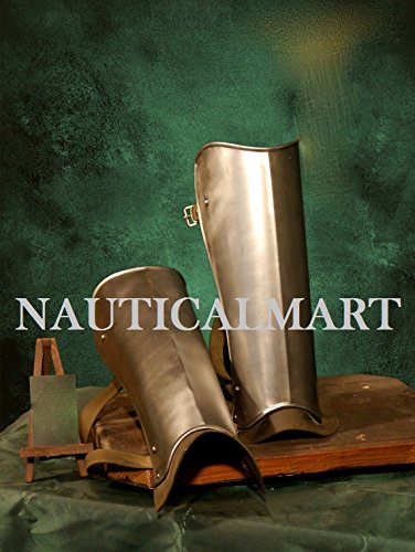 NauticalMart Handmade Metal Armor for LARP - Simple Elegant Greaves of Steel for Women or Men