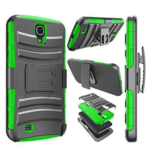 Njjex for Galaxy Mega 6.3 Case， [Ngate] Armor Swivel Locking Holster Belt Clip Kickstand Heavy Defender Full Body Carrying Phone Case Cover for Samsung Galaxy Mega 6.3 i9200/i9205/i527 [Green]