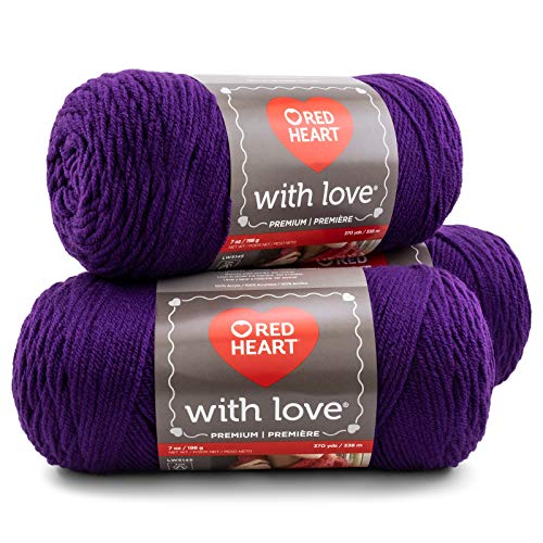 Image of Red Heart With Love Yarn, 3-Pack - Aubergine 3 Pack