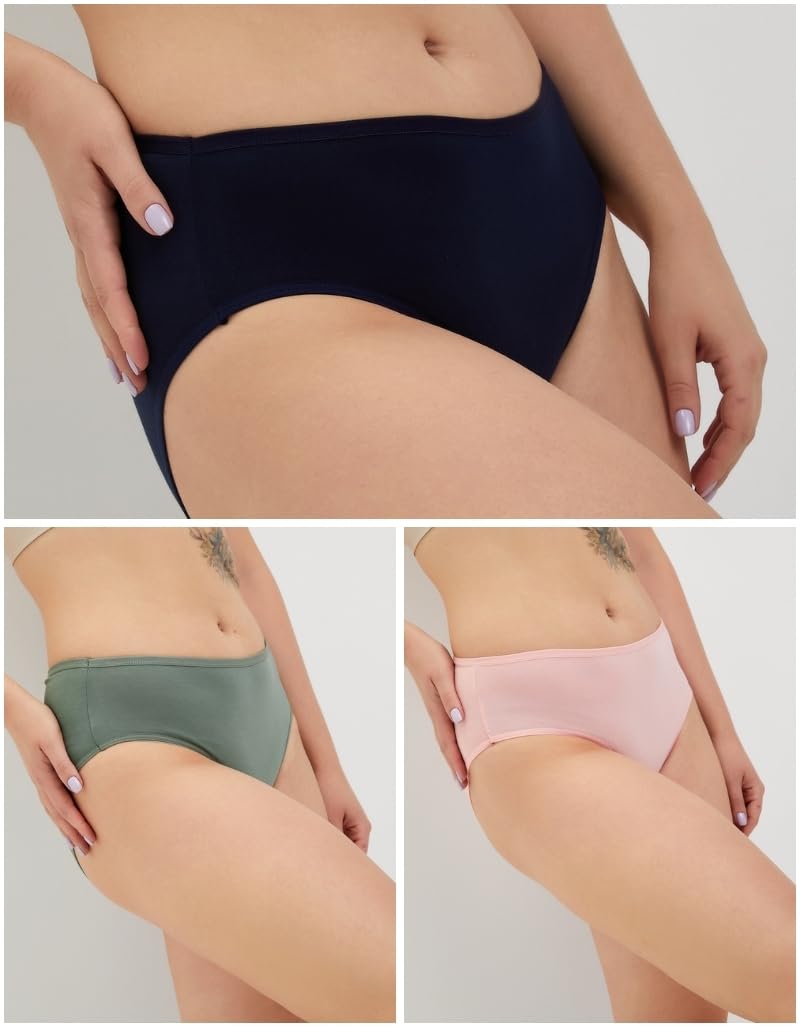 ALYA UNDERWEAR Premium Intimo, Cotone Biologico, Vita Media, Mutande Donna, Traspirante, Confortevole, Morbido Slip, Flessibile, Mutandine, Confezione Multipla (S … 3XL)