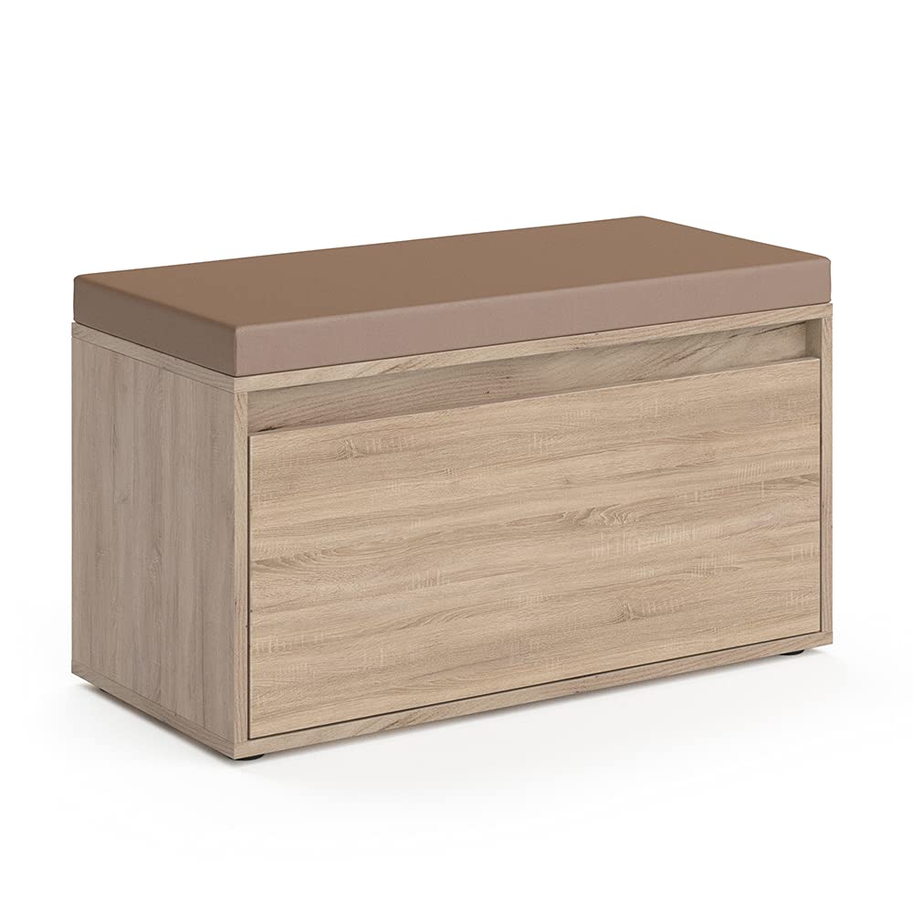 Vicco Banco para Zapatos Iker, Sonoma, 80 x 45 cm, combinable con Otros Muebles de la Serie Iker