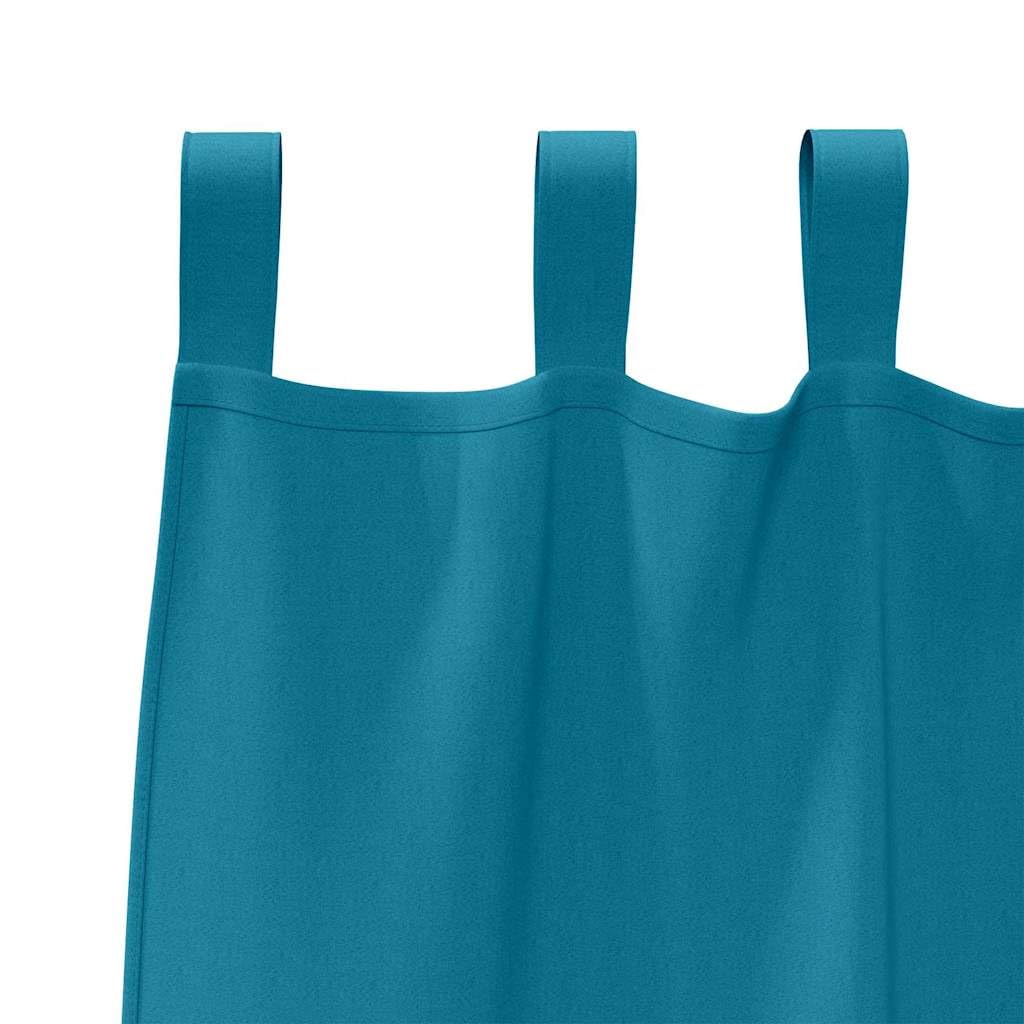 Verdunkelungs-Vorhänge mit Ringen, 2 Stück Türkis, 140 x 140 cm, Blickdicht und Thermo, für Schlafzimmer Wohnzimmer Kinderzimmer, mit Ösen und Kräuselband, Sichtschutz und Kälteschutz