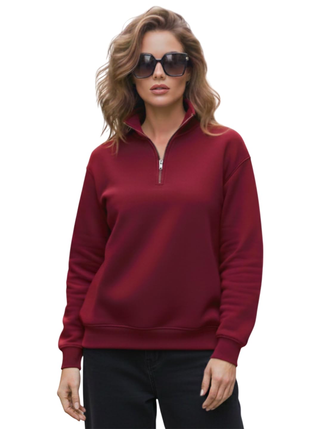 LEOTUDE Sweatshirt for Woman High Neck Winter Sweatshirt for Women, Stylish & Warm Full Sleeve Pullover