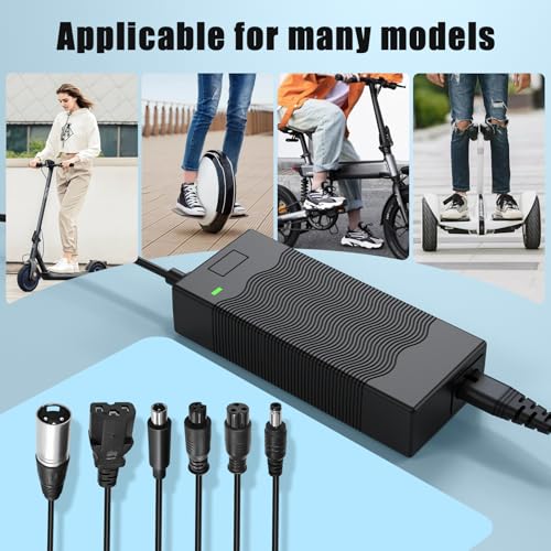 42V 2A E-Scooter Oplader Met 6 Stekkers, Compatibel Met Xiaomi, Ninebot, Hoverboards En E-Bikes. Hoverboard Laadkabel, Voedingsadapter Voor 36V Lithium Batterij Accu Elektroroller - Afbeelding 4