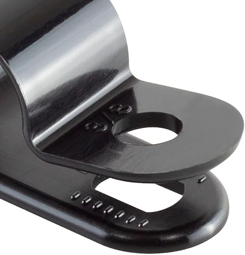 Miniatura 4 de GTSE Abrazaderas de cable de plástico de nailon negro, soportes de tornillo de 38 pulgadas para cable, cuerda, gestión de tubos, paquete de 100