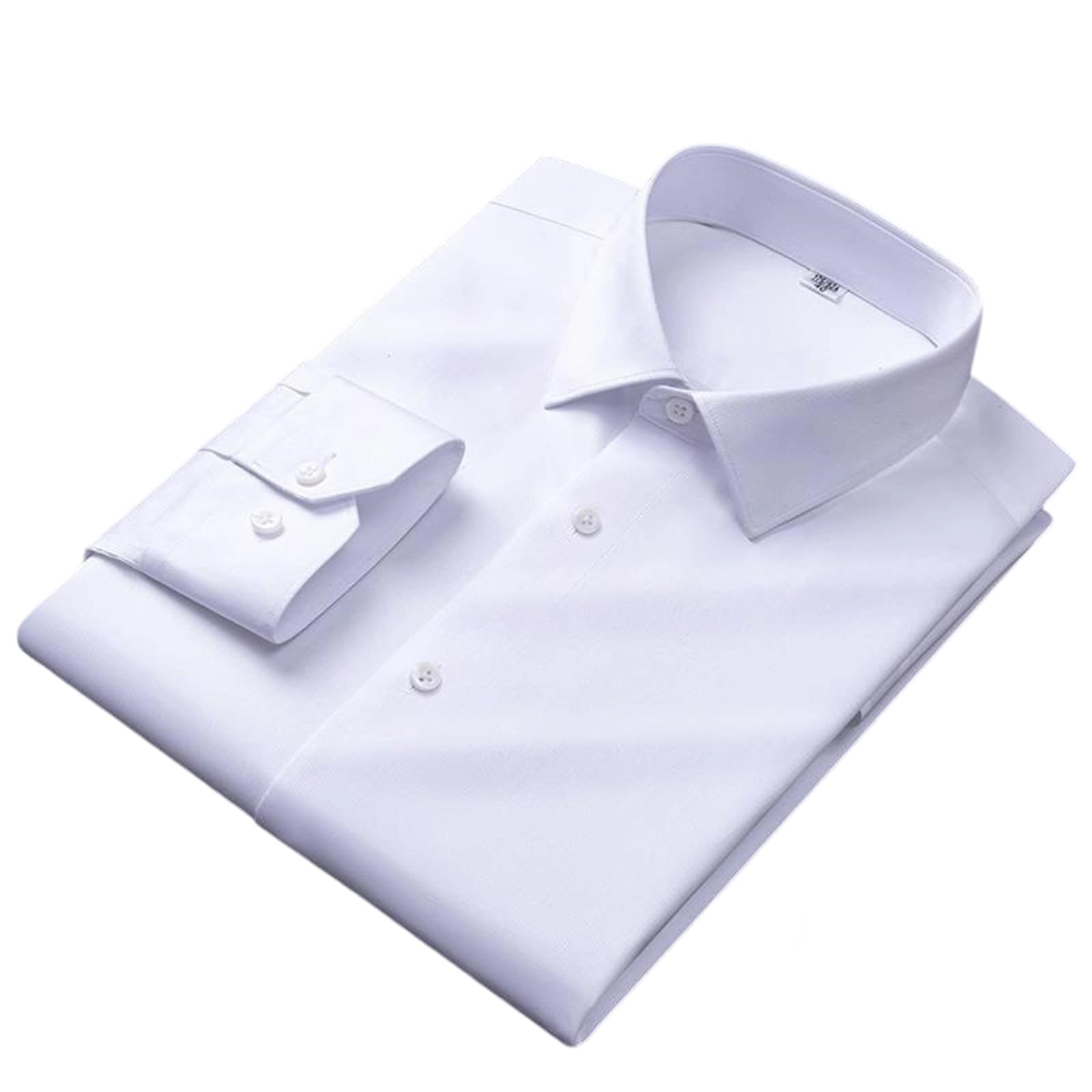 Mens White Dress Shirts Long Sleeve 100 Cotton Slim Fit Wrinkle Business Formal Button Down Shirt